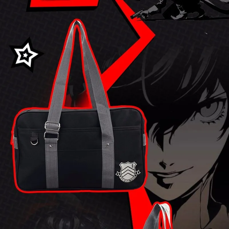 Persona 5 płócienny tornister Akira Kurusu Cosplay torba na ramię Anime JK jednolity Oxford dorywczo torba studencka Bookbag