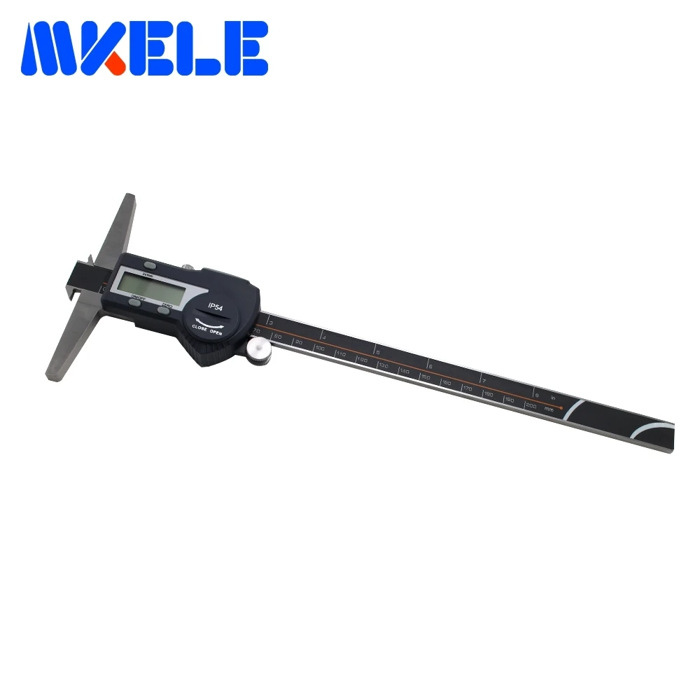 0-200mm Double Hook Depth Vernier Caliper Digital Stainless Steel Electronic Caliper IP54 Waterproof High Accuracy