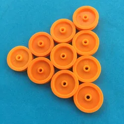 10pcs J347Y 2*17mm Yellow Plastic Model Belt Pulley DIY Micro Motor Transmission Parts Gear Box Mating Parts