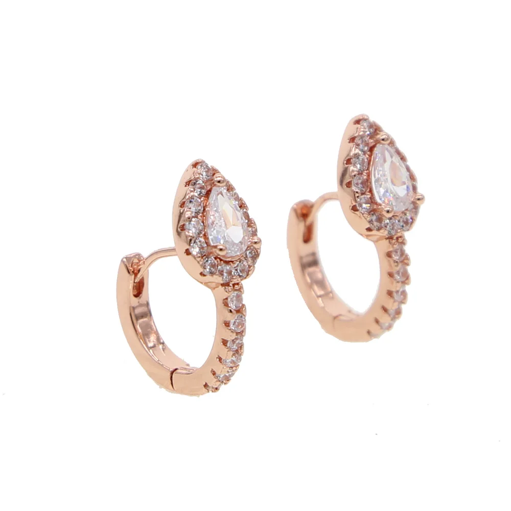 waterdrop earrings jewelry earrings 12mm samll hoop micro pave CZ earring for girl women top quality