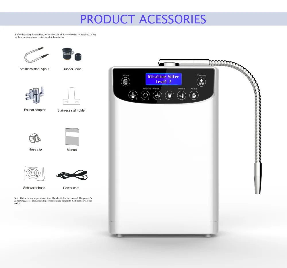 

LED Water Ionizer Purifier Machine PH4.5-10.5 Alkaline Acid Water Setting Hight Quality Hydrogen Water