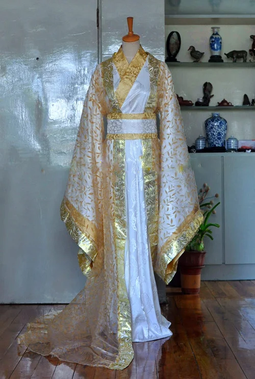 2 Designs Sui Xiao Muddy Gold Leaf Over Robe Wide Sleeve Men's Costume Scholar Hanfu Costume Stage Performance Cosplay Costume