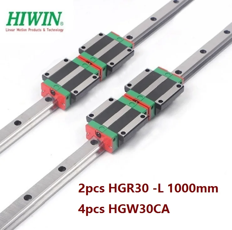 

2pcs origial Hiwin rail HGR30 -L 1000mm linear guide + 4pcs HGW30CA HGW30CC flange carriage blocks for cnc router