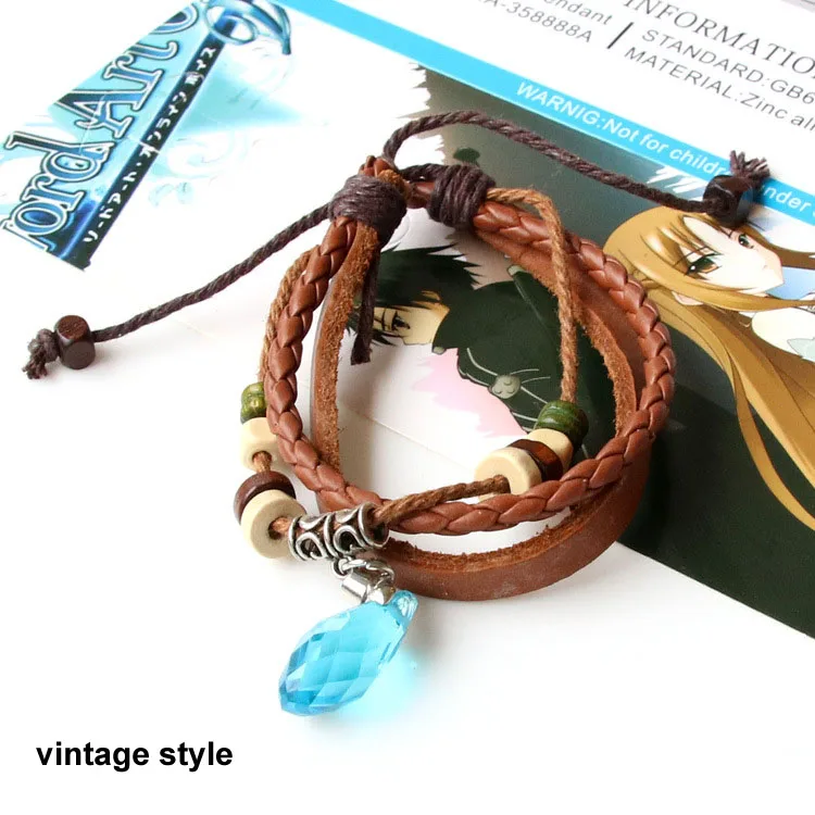 Wholesale Blue Rhinestone Pendant Bracelet Sword Art Online Asuna Fashion Jewelry Adjustable Bracelet