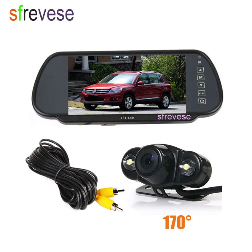 2 LED Night Vision Car Parking Backup Reversing Camera 170 Degree + 7