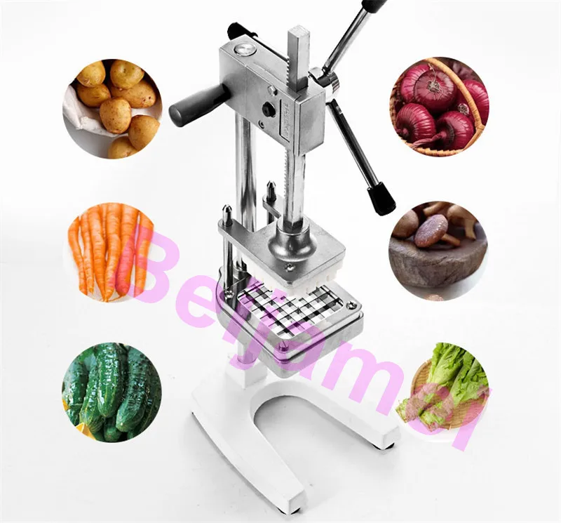 BEIJAMEI High Efficiency Handle French Fries Potato Strip Cutter Price Manual Potato Chips Cutting Machine For Sale