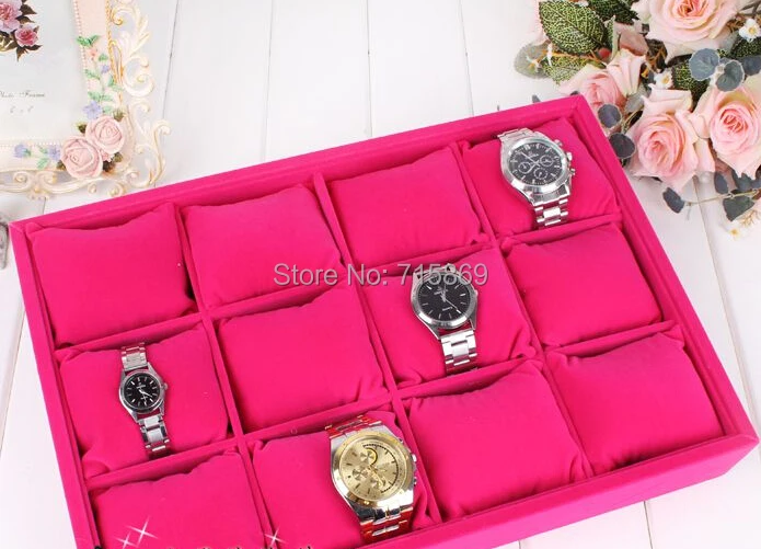 Free Ship 1pcs Rose Color Velvet  Bracelet Jewelry  Display Pillows Bangle/ Watch Small Storage Tray r