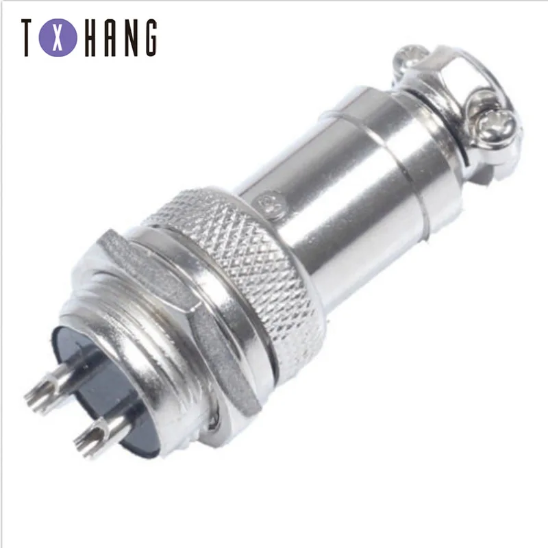 GX16 Aviation Connector, 16mm 4P 7A 125V GX16-4 Waterproof Male Female Panel Metal Aviation Wire Connector