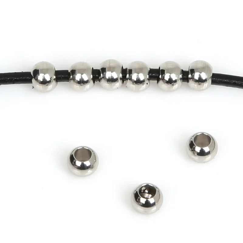 New Coming 5-50pcs/lot Hole Size 1-6.5mm Stainless Steel Loose Spacer Beads for Bracelet Necklace Jewelry Making
