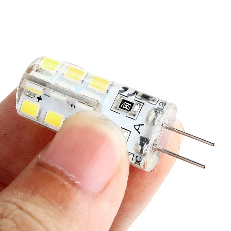 5PCS G4 DC 12V 2835 SMD 24 LED Light Cool White SIlicone Corn Bulb Lamp High Quality