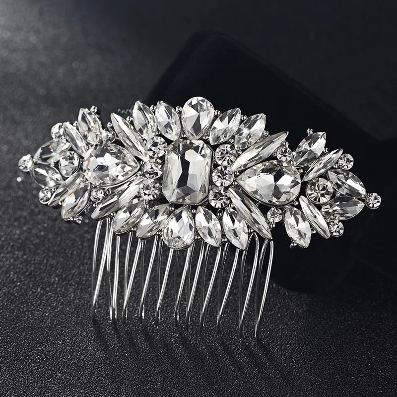 12pcs/lot Wholesale Women Hair Combs Fashion Flower Hairpins Tiara Rhinestone Crystal Head Jewelry for Gifts hair Combs Bijoux