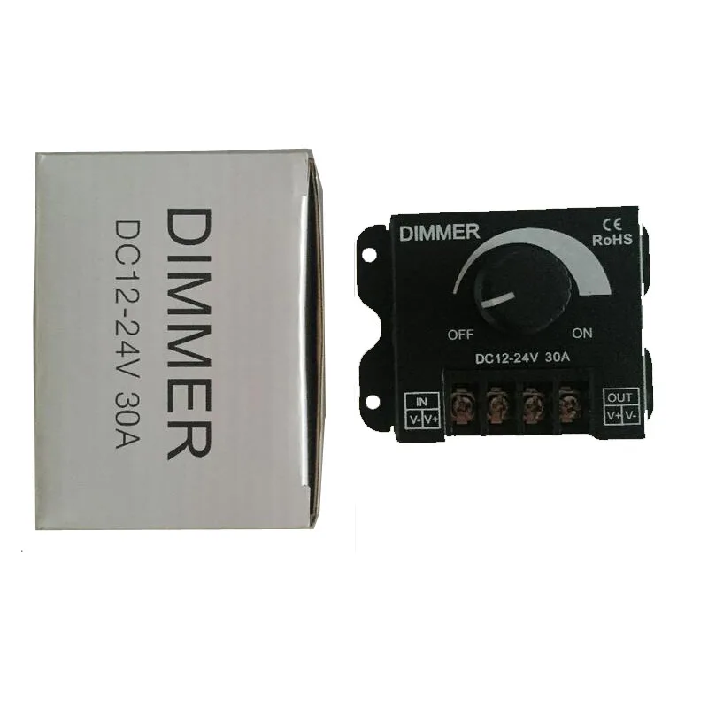 

30A DC 12V-24V LED Dimmer Adjustable Brightness Controller For Single Color 5050 3528 5730 5630 LED Strip Light