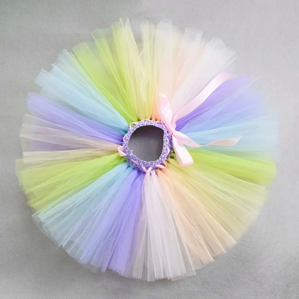 

Pastel Rainbow Fluffy Tutu Skirt for Baby Girls Birthday Party Skirt Toddler Dance Pettiskirt Costume Photo Props Newborn-6T