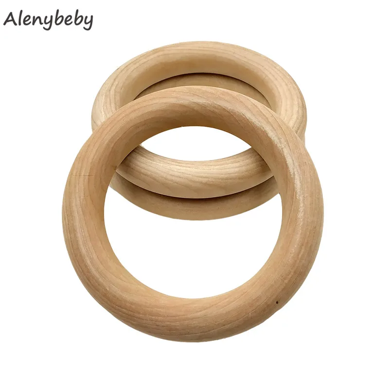 

Wooden Rings Wooden Baby Teething Rings Infant Teether Toy DIY Accessories For 3-12 Month Infants Tooth Care Products