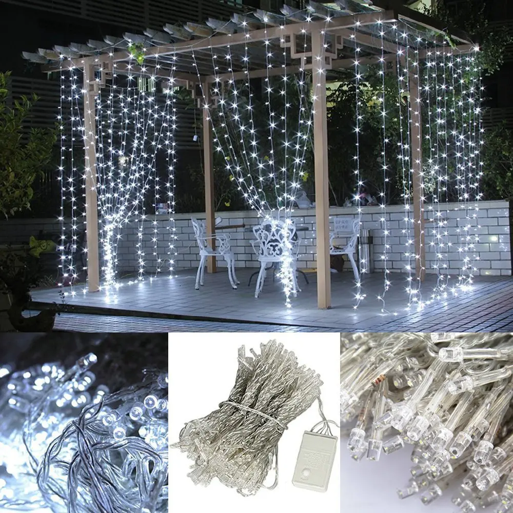 

3M*3M 300leds LED curtain lights 220V 110V Christmas garden Holiday Party home wedding decoration fairy string light outdoor