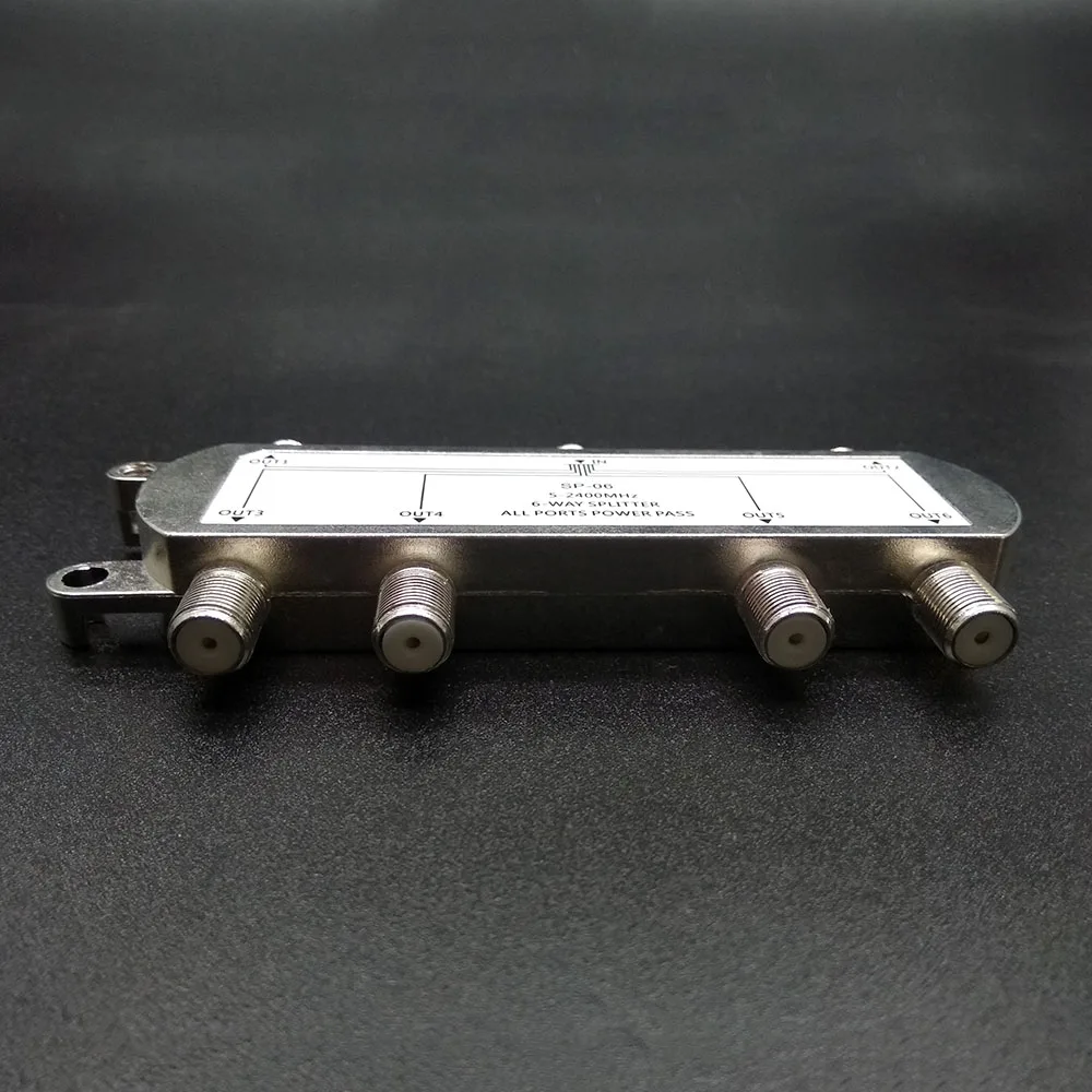 Hot 6 WAY พอร์ต Satellite TV เสาอากาศสัญญาณ Splitter 5-2400MHz 6 เอาต์พุต 6 WAY TV Receiver สำหรับ SATV/CATV ขายส่ง
