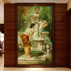 Custom 3d large-scale papel de parede European beauty body art myth oil painting theme hotel corridor background wall mural Обои