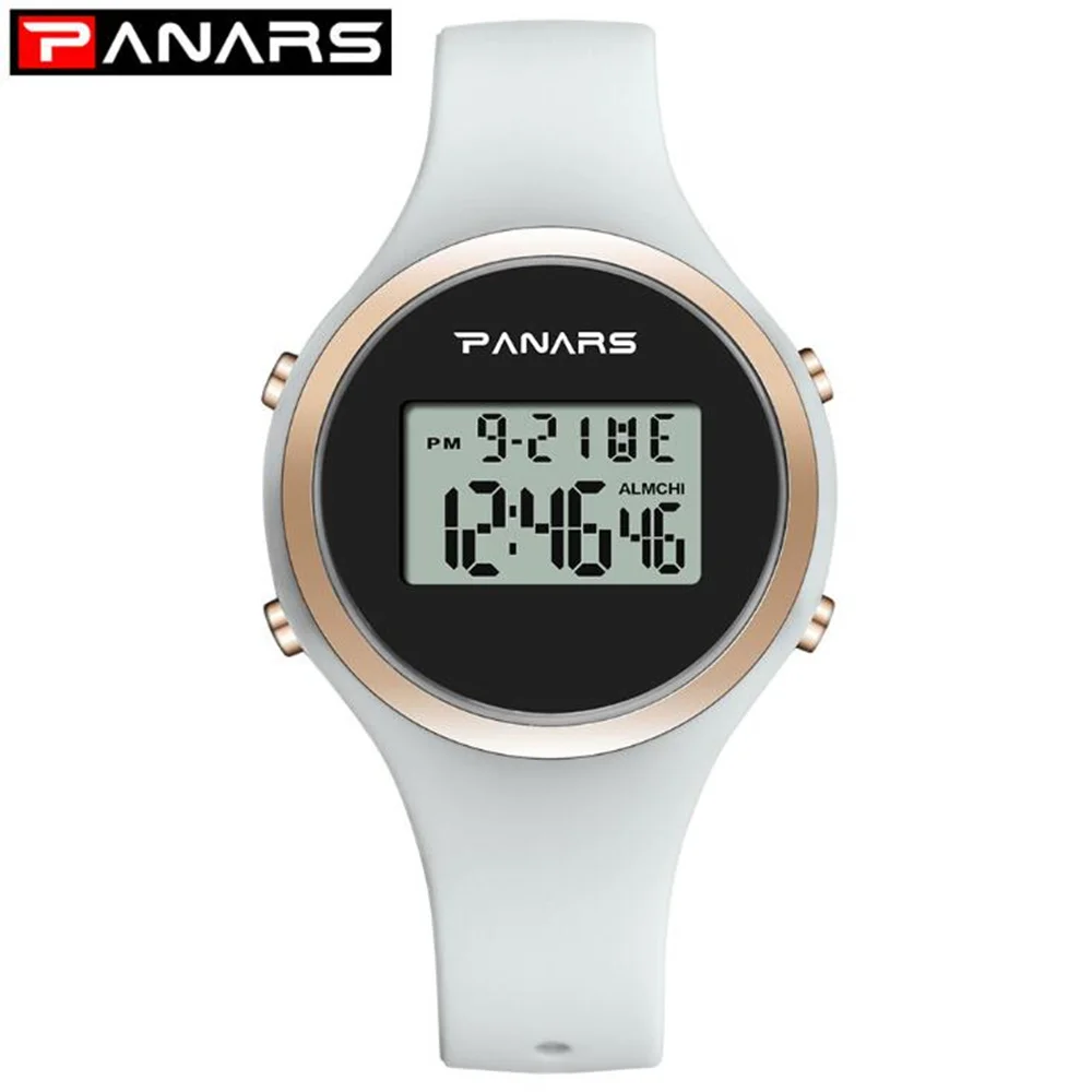 PANARS Women Men\'s Luminous Watches Electronic Digital Waterproof Watch Fashion Simple Silicon Belt Students Kids Watch 8122