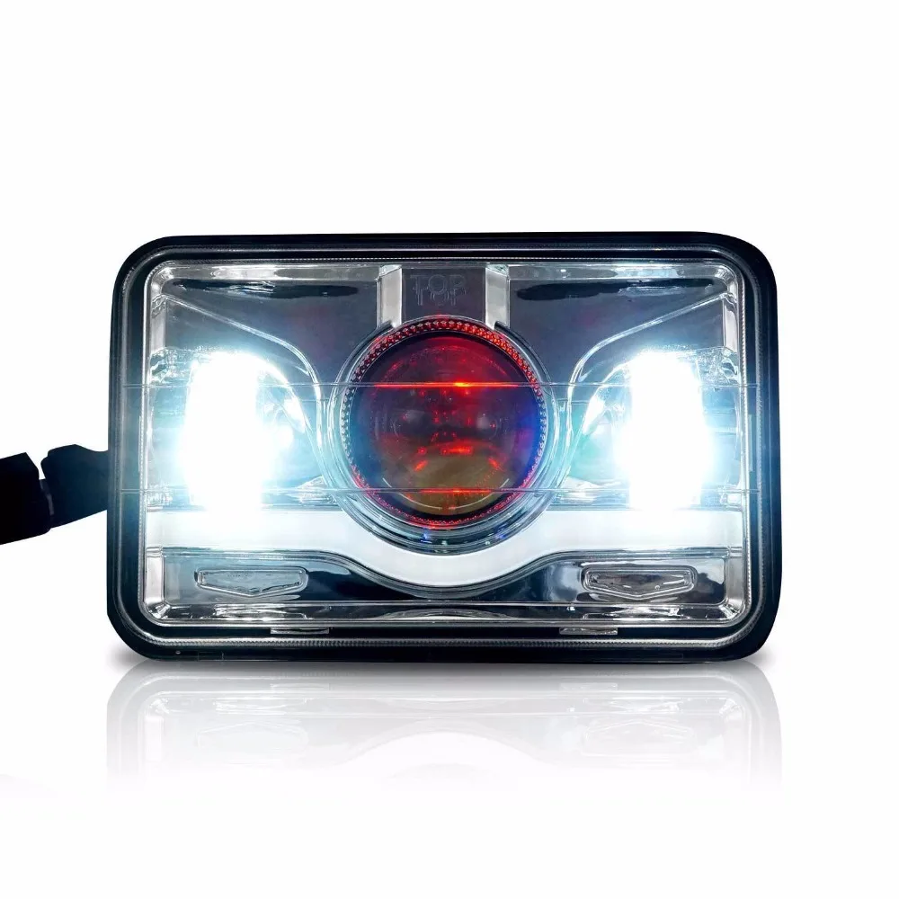 Marloo Red Demon 4x6 LED Headlight Conversion Motorcycle Lamp For Honda XR250 XR400 XR650 Suzuki DRZ