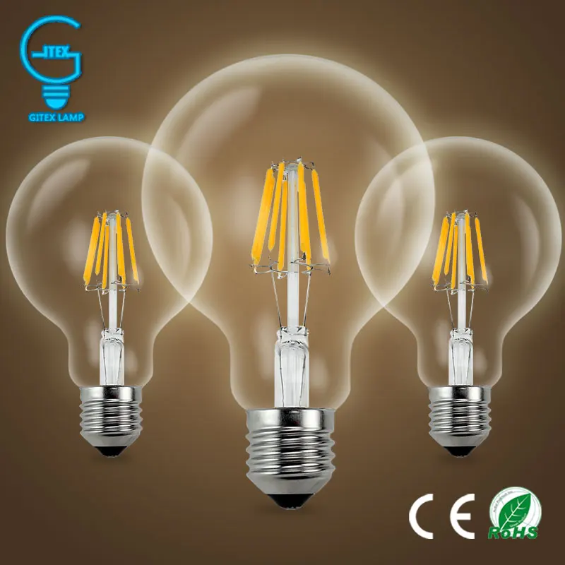 

220V Decorative Incandescent Bulb E27 Antique Vintage Retro Edison Light 3W 4W 6W 7W 8W LED Filament Bulb Lamp G80 G95 G125 T30