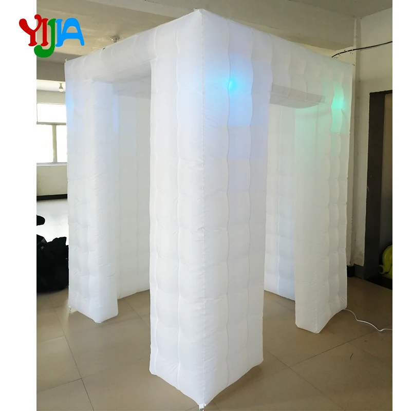 High Quality Nice Price 6*6*7.3ft Inflatable Cabin LED Inflatable Photo Booth Portable Backdrop for Wedding Party