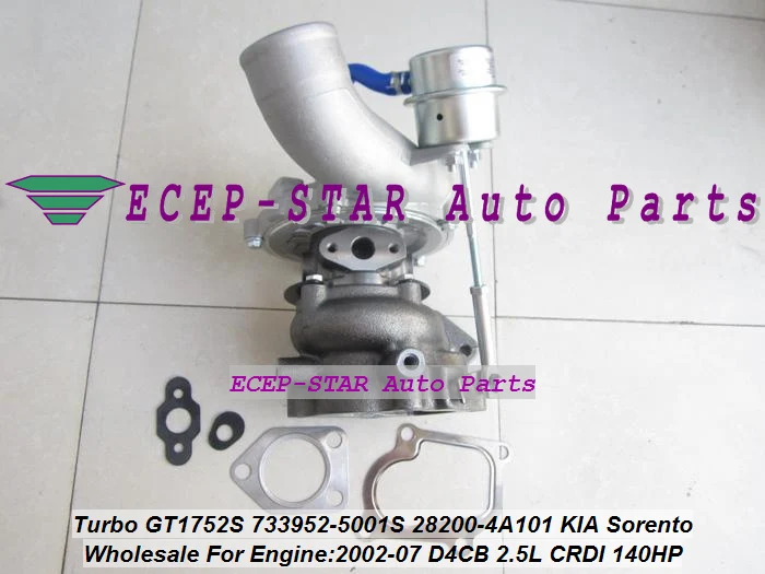 Free Ship GT1752S 733952 733952-5001S 733952-0001 28200-4A101 282004A101 28201-4A101 Turbo For KIA Sorento CRDI 02-07 D4CB 2.5L