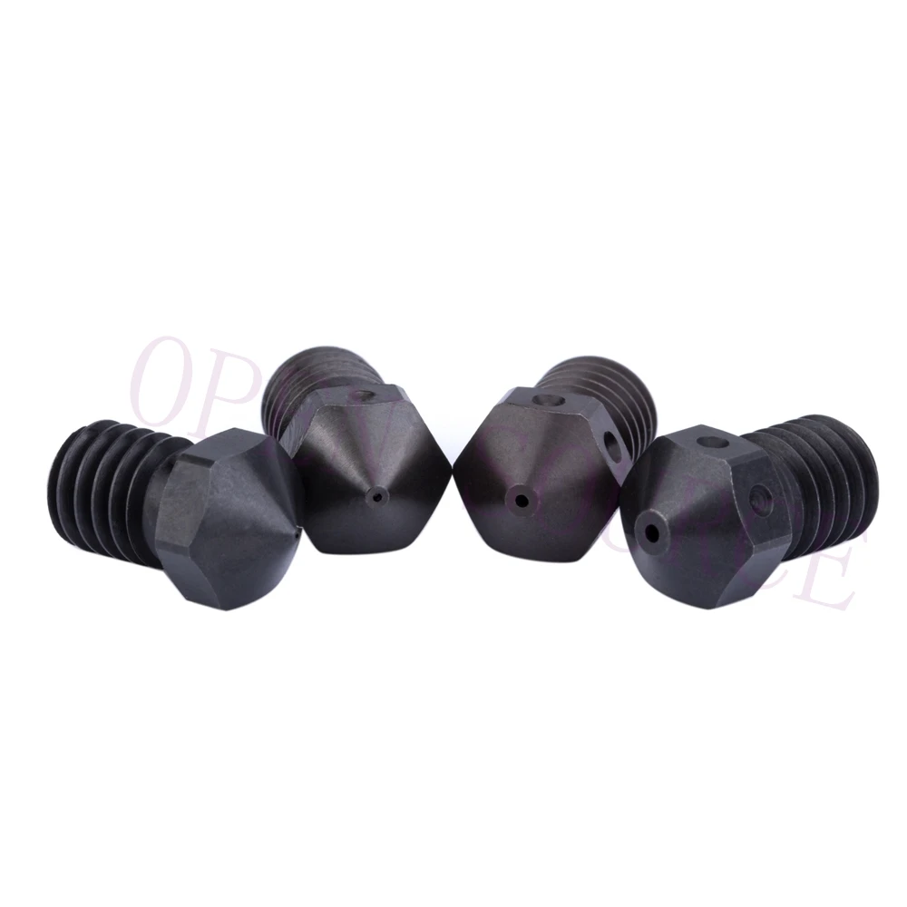 4pcs Top quality Hardened Steel V6 Nozzles for printing PEI PEEK or Carbon fiber filament for E3D HOTEND titan extruder J-Head