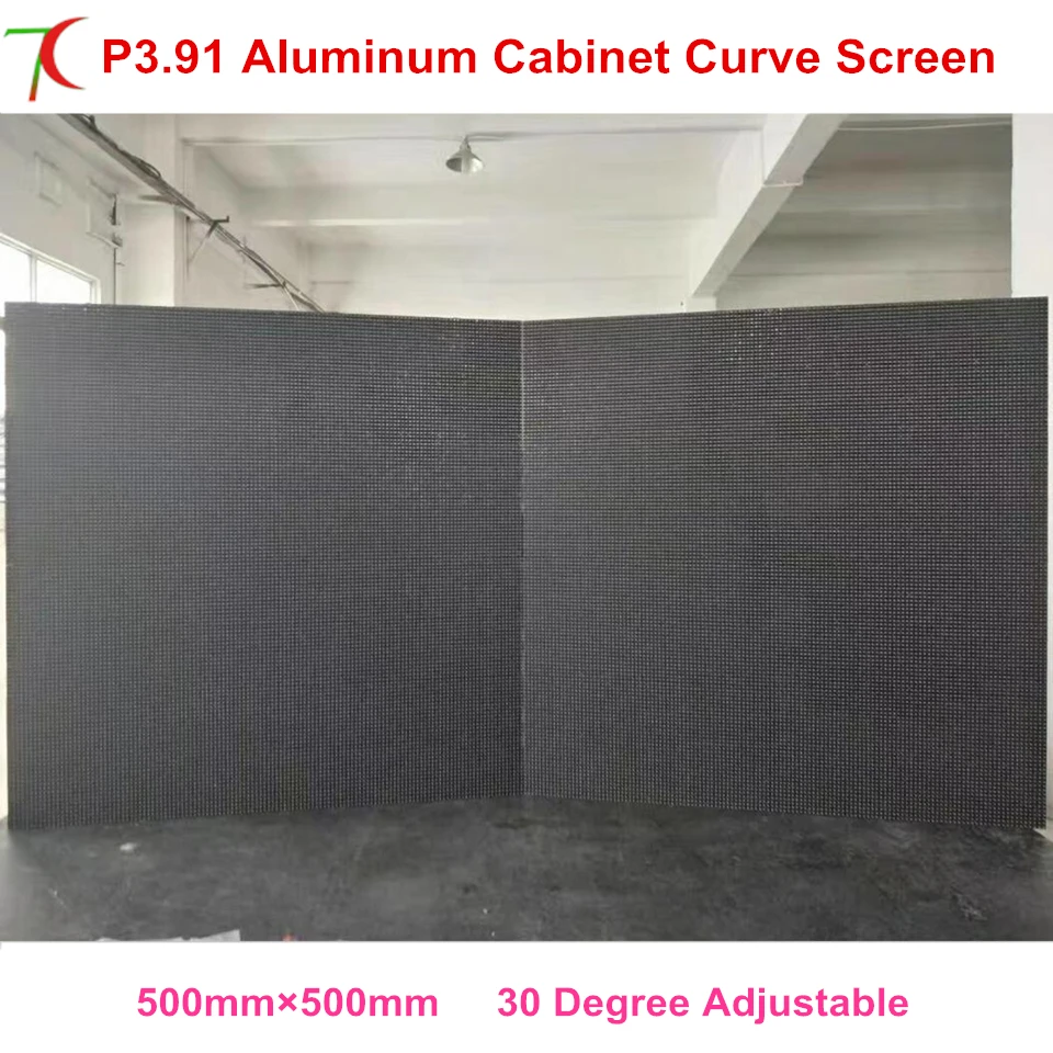 Curve screen  P3.91 indoor full color aluminum cabinet rental display