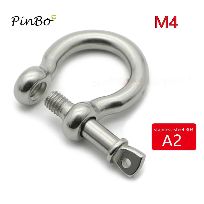 m4 , 4pcs 100% 304 Stainless Steel BOW Shackles For Survival Bracelets Shackle