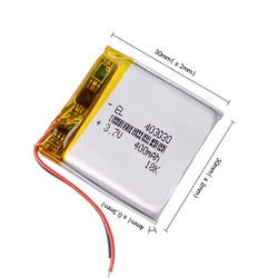 3.7V 400mAh 403030 Rechargeable Lithium Li-ion Polymer Battery 043030 Batteries