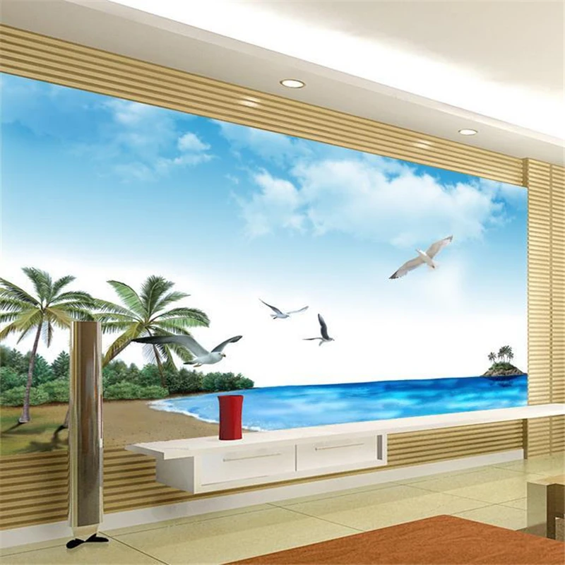 

beibehang 3d stereoscopic sea views murals Europe TV backdrop wallpaper living room bedroom papel de parede infantil