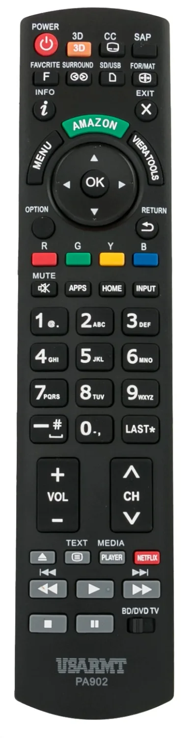 Nuevo mando a distancia PA902 compatible con Panasonic TV Blu-ray Player EUR7627Z20 N2QAYB000706 N2QAYB000100 N2QAYB000221 N2QAYB000570 N2Q