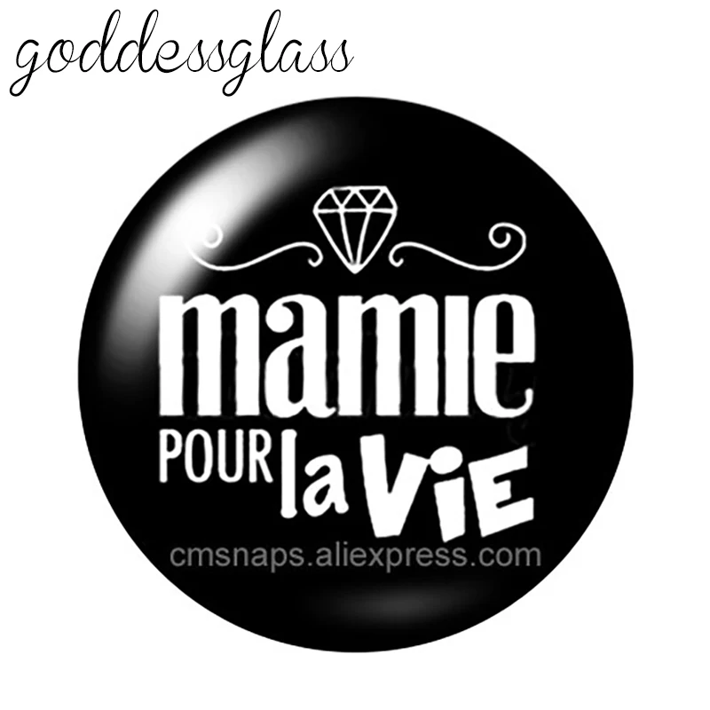 French Je N'aime Words 10 Buah Mixed 12Mm/18Mm/20Mm/25Mm Round Photo Demo Glass Cabochon Flat Back Making Findings ZB1149