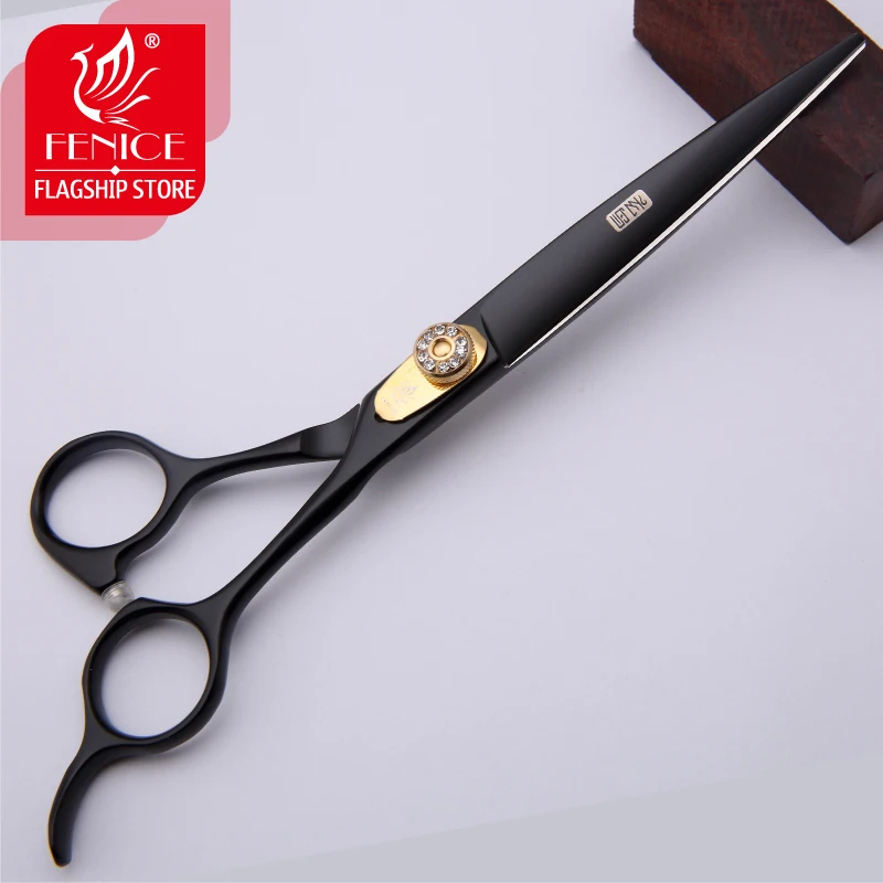 Imagem -03 - Fencie-tesoura Profissional de Aço Pet Dog Hair Grooming Tools Tesoura de Corte Preto Importado 440c 70