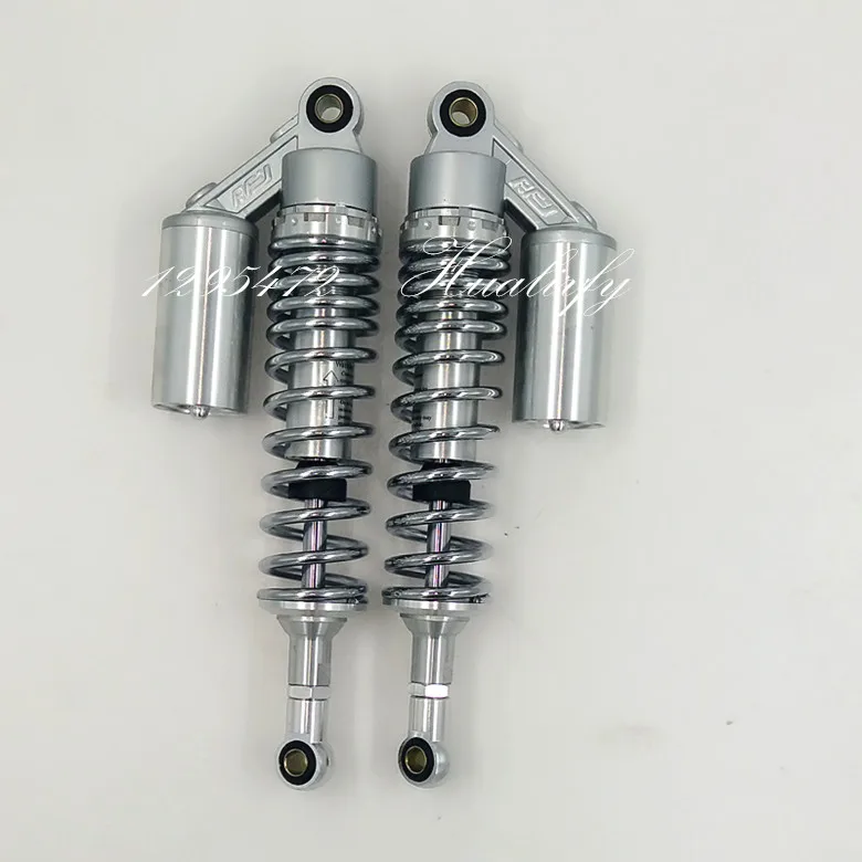 Chrom 340mm 7mm spring rear air shock absorbers FOR cb400 99-11 vtec 92-98 sf xjr400 Dirt Bike Gokart Quad MOTORCYCLE silver