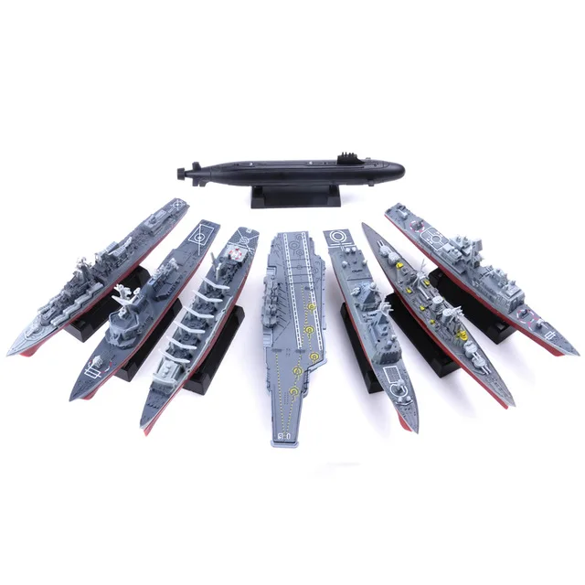 8pcs/set 3D Assembled Ship Model Moscow missile cruiser Kilo-class submarine Battleships Modern Aircraft Military Warship Toy