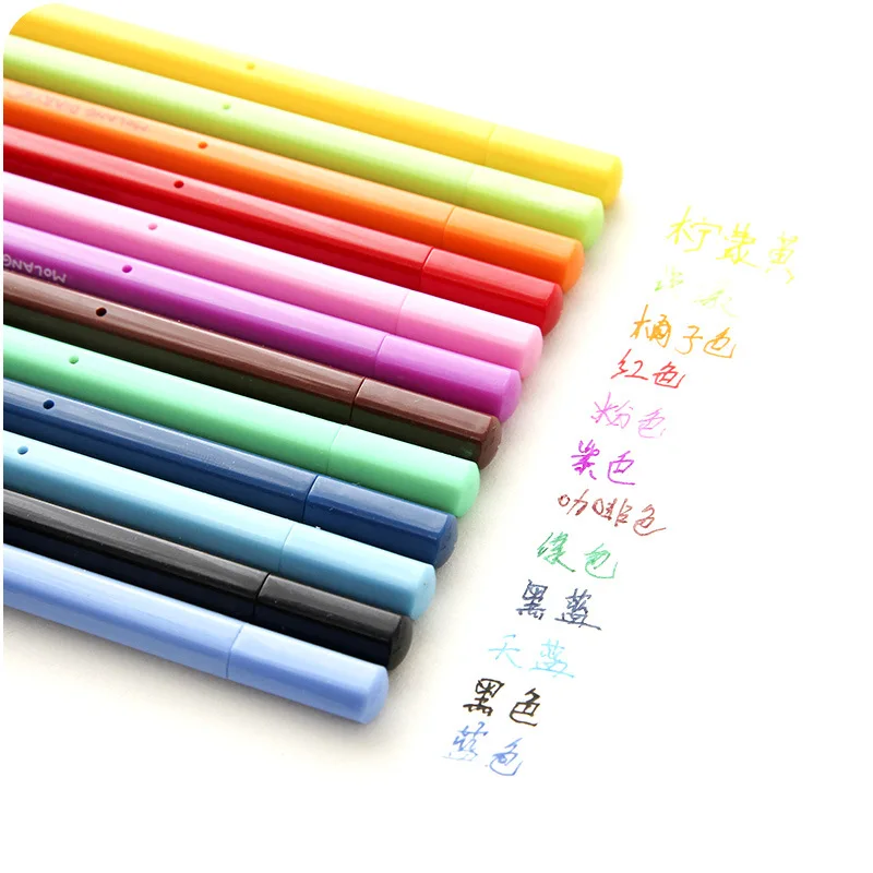 12 color gel pen Molang diary school pens for signature writing drawing 0.5mm ballpoint lapices Stationery Office supplies 6985