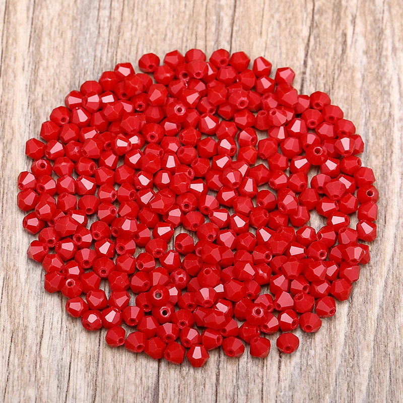 Red 100pc 4mm Austria Crystal Bicone Beads 5301 DIY Bracelet Jewelry Making Accessories S-6