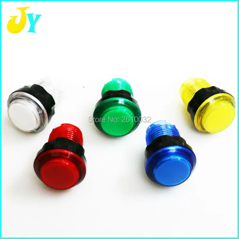 

20pcs 12v LED illuminated arcade push button 33mm Arcade Start Push Button Transparent plastic push button for jamma game parts