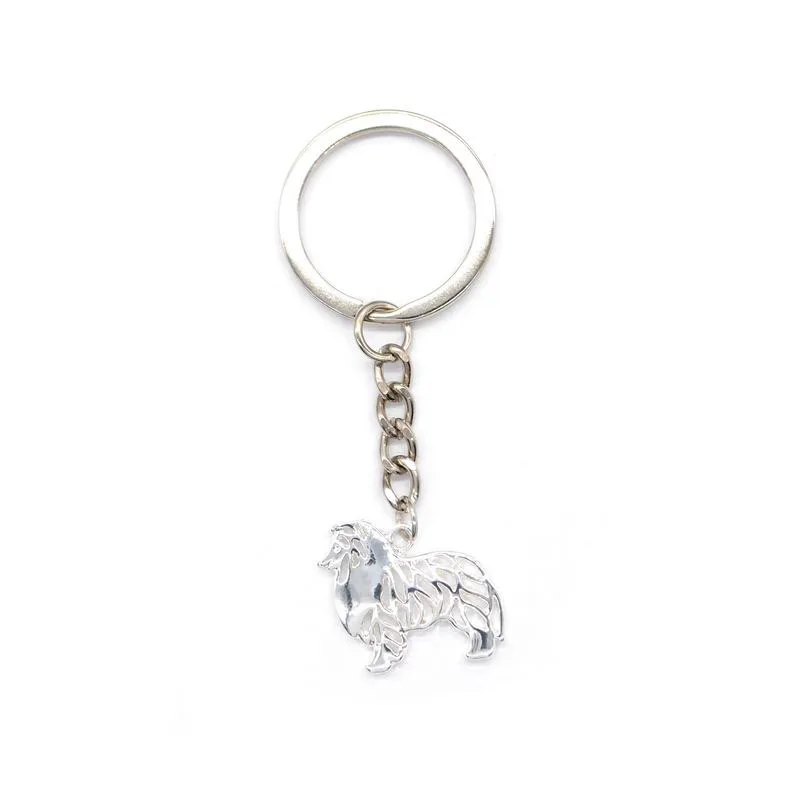 Women Shetland Sheepdog Pendant Bag Key Holders Dog Pendant Key Chain