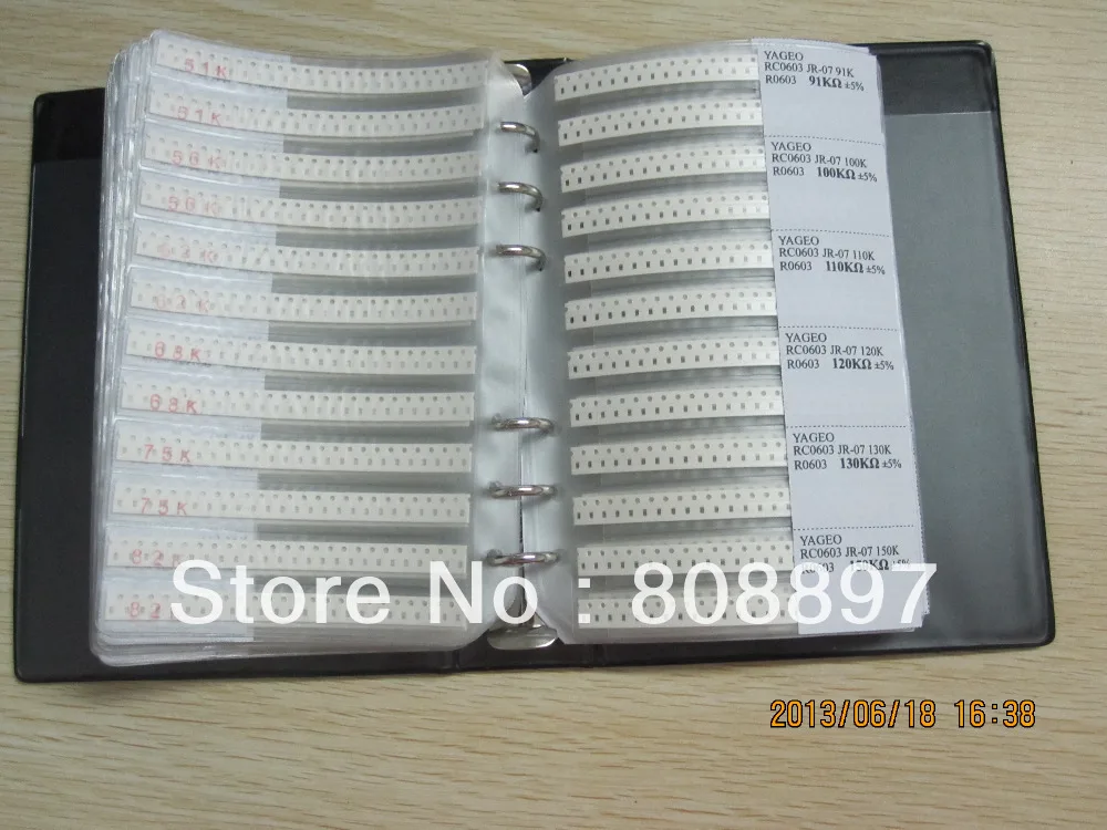 0402 SMD Resistor sample book, 170 values X 48pcs=8160pc Samples kit for DIY