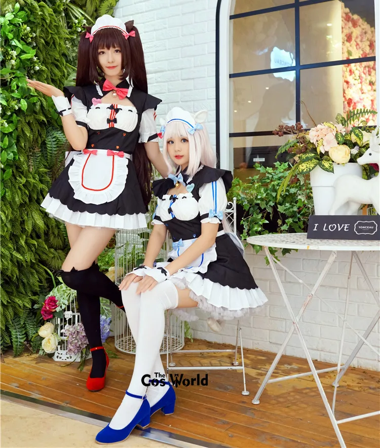 NEKOPARA OVA Chocola Vanilla Maid Apron Dress Uniform Outfit Anime Customize Cosplay Costumes image 4