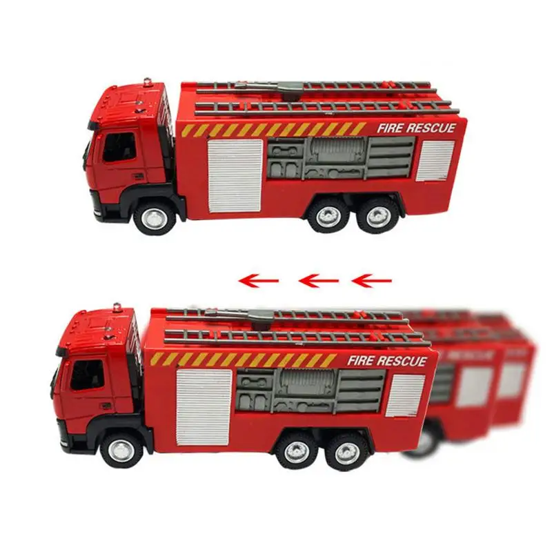 Kids Fire Trucks Toy Pullback Fire Engine Toy Trucks With Friction Powered Portable Ladder Truck Fire Engine Vehicles Toys For