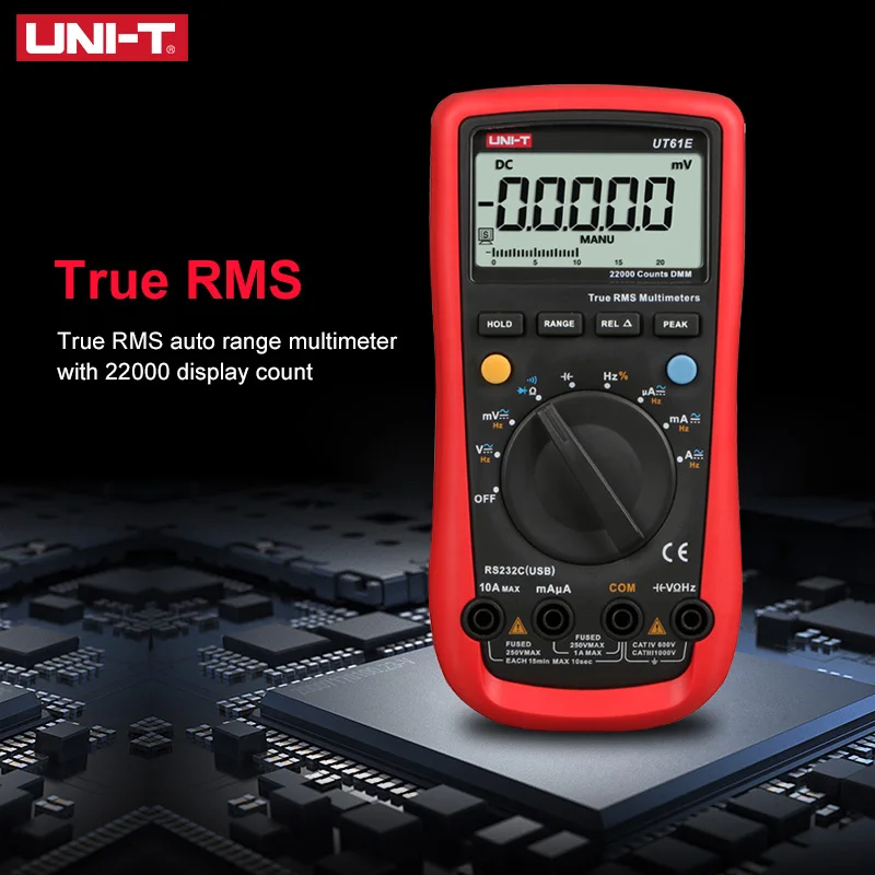 Imagem -04 - Medidor Multímetro Digital True Rms 1000v ac dc Tester de Tensão Modo Relativo 22000 Contagens Alta Confiabilidade Uni-t-ut61e