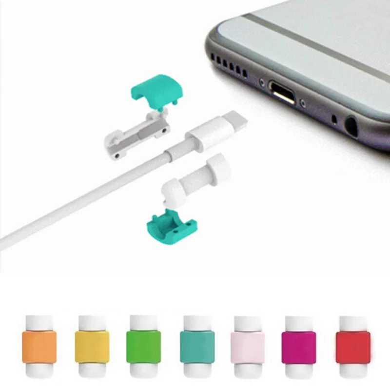 

100pcs/lot USB Data Cable Earphone Protector Colorful Earphones Cover For Apple iPhone 4 5 5s 6 6s Plus For Samsung HTC