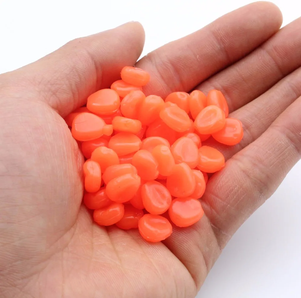 LEOSPORT 50pcs Corn Soft Baits 4 Colors 1cm Silicone Bait Fishing Lure Carp Artificial Bait Floating Baits Fishing Tackle Set