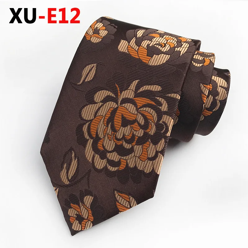 Brown Beige Floral Ties Silk Handmade Wedding Fashion Classic Brand Men\'s Accessories Necktie