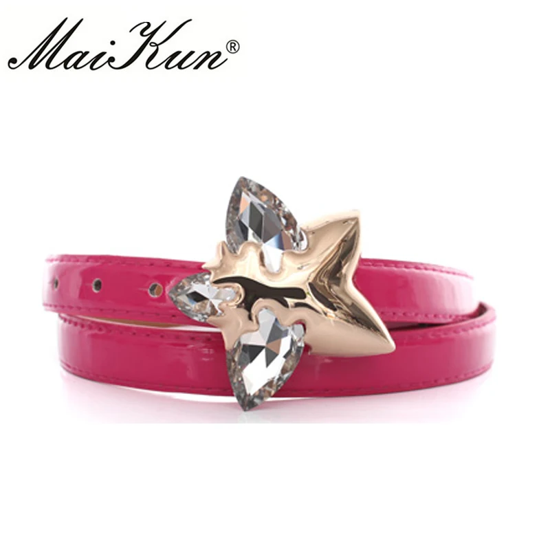 

New Fashion Women Jeans Star Buckle Belts for Women Western Brand Designer Wedding Dress Belts Crystal Star Buckle