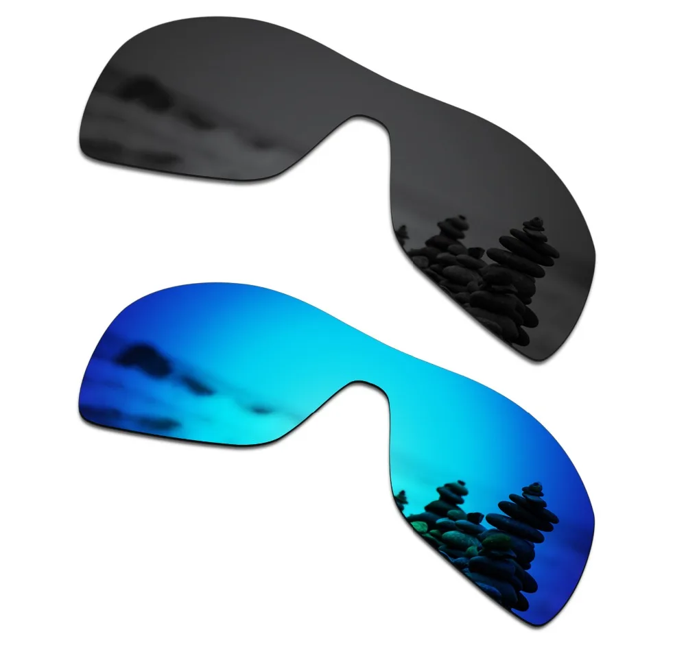 

SmartVLT 2 Pieces Polarized Sunglasses Replacement Lenses for Oakley Antix Stealth Black and Ice Blue