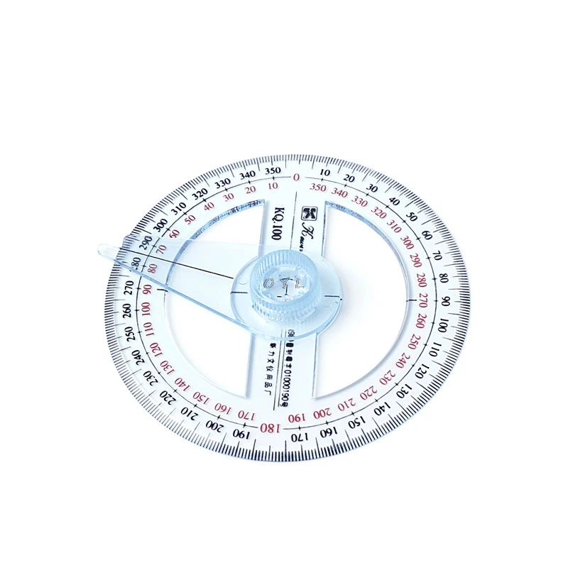 NEW Plastic 360 Degree Protractor Ruler Angle Finder Swing Arm School Office